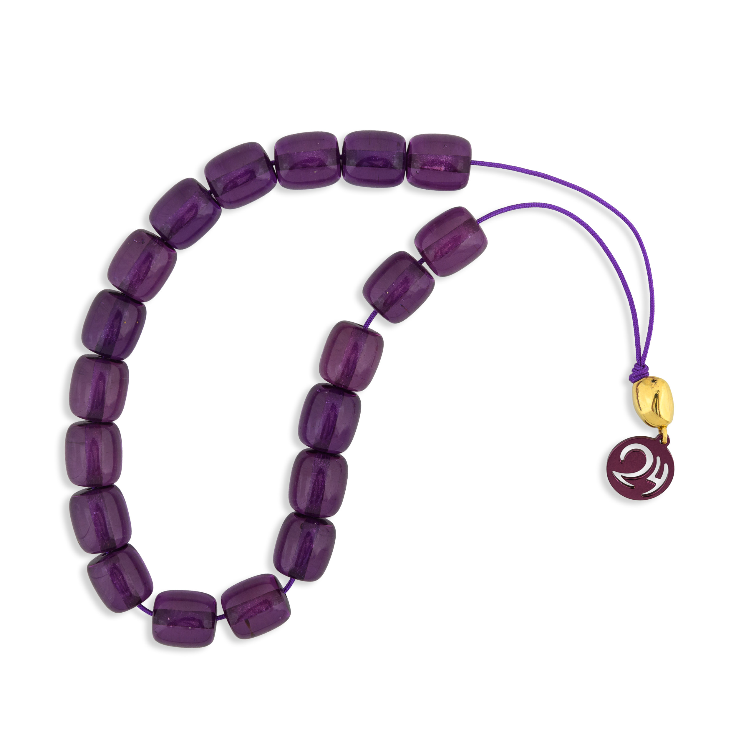 KESSARIS Lucky Charm 24 Violet Purple Resin Komboloi | Kessaris