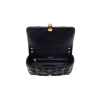 Serpenti Sugarloaf medium shoulder bag in black calf leather with a maxi Calla Matelassé motif and black nappa leather lining. Captivating snakehead magnetic closure in gold-plated brass embellished with red enamel eyes.