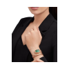 Serpenti Spiga single-spiral watch with 18 kt rose gold case set with diamonds, malachite dial and 18 kt rose gold bracelet partially set with brilliant-cut diamonds.