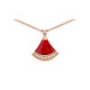 Divas' Dream necklace with pendant in 18 kt rose gold, set with a carnelian element and pave diamonds