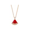 Divas' Dream necklace with pendant in 18 kt rose gold, set with a carnelian element and pave diamonds