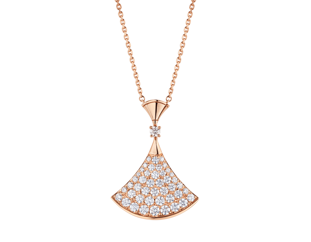 Rose gold DIVAS' DREAM Necklace Red with 0.28 ct Diamonds,Carnelian |  Bulgari Official Store